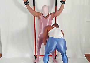 spandex covered slave and by his spandex master