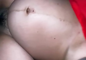 Pregnant Asian slut with big tits gets cream pied raw by some random white guy
