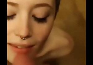 cheating short haired alternative girl sucks my dick  and let's me cum in her mouth!