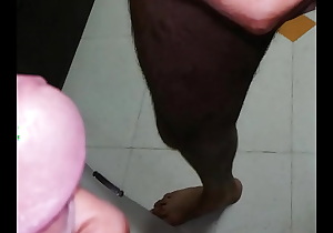 Solo Indian dick masturbation with amazing mirror effect