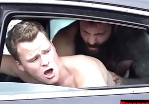 Sweaty Markus Kage bareback a boy in the car- CreeperDad porn video 