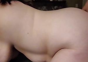 Doggystyle fucking my BBW wife with hanging tits and belly