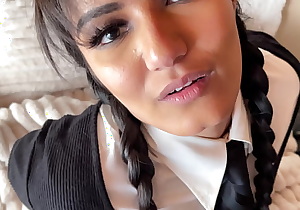 Gothic Blowjob by Wednesday Addams (Will she Allow him to cum in her mouth?)