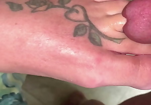 Stuffing her toes into my cock