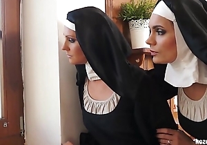 Two nuns enjoying raunchy happening