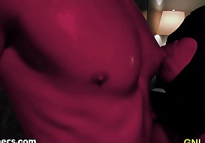 Asian guy is getting nipple played and nipple sucked!
