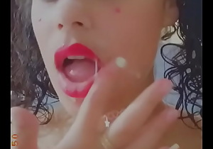 I play with the cum on my face
