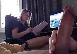 Stepmom came into my room, I'm jerking off a dick, she looks and gets excited