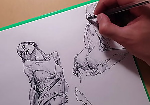 How to draw sexy girls with a ballpoint pen, sketch